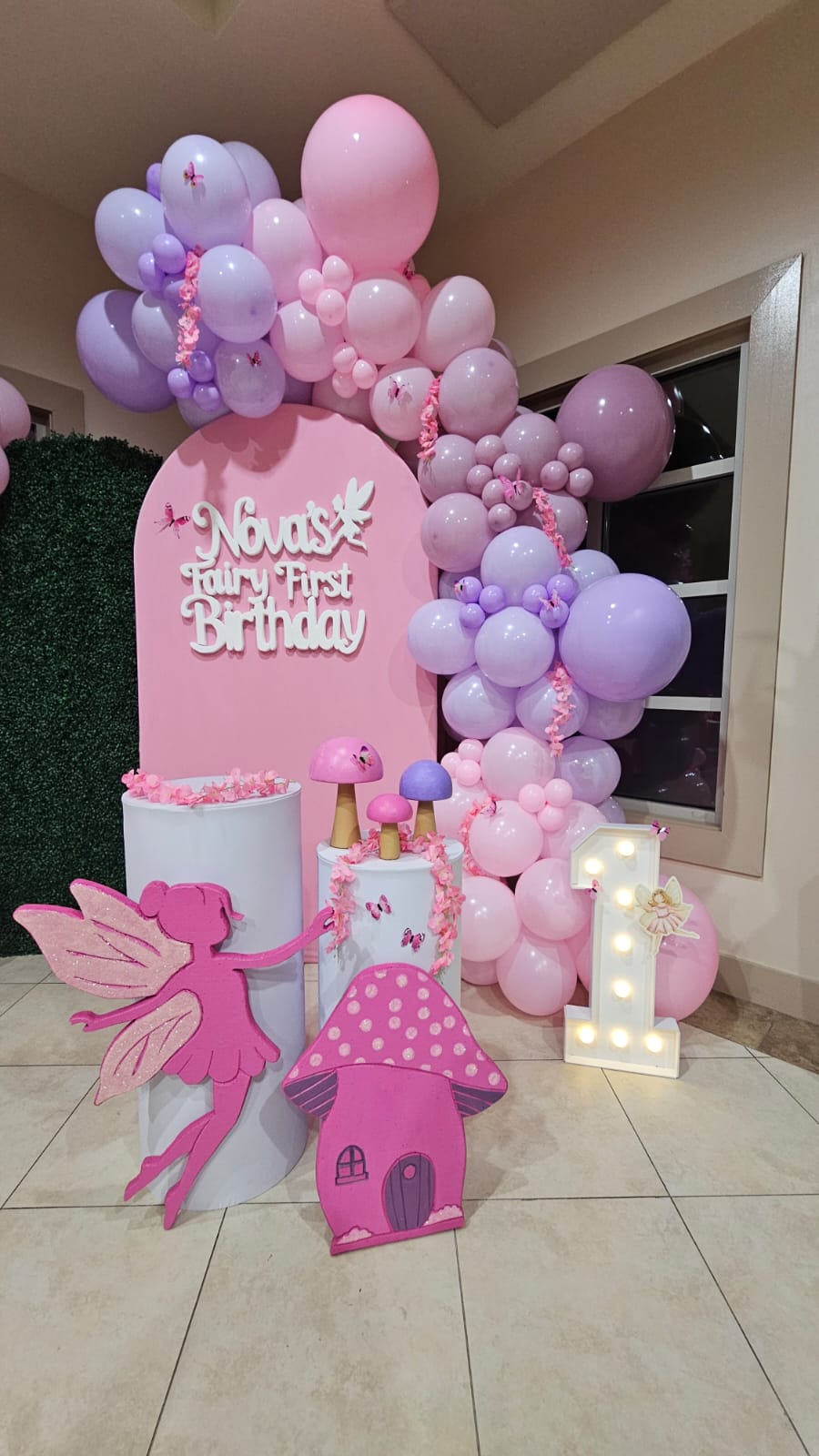 Fairy birthday balloon decor Central Florida